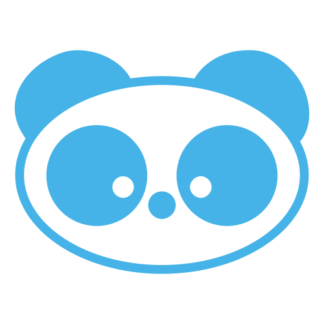 Small Eyed Panda Decal (Baby Blue)